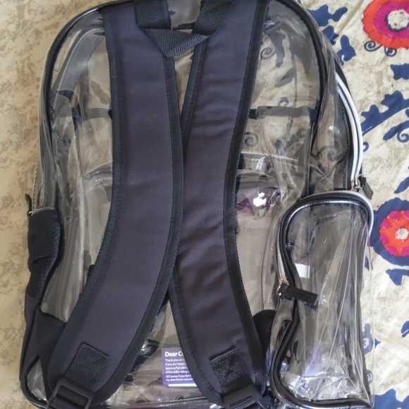 2 in 1 Large Heavy PVC Clear Backpack - Picture 2 of 8
